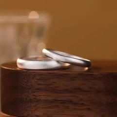 s999新款简约磨砂素圈戒指男女通用款小众设计感对戒情侣款食指戒