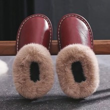 海宁全包带跟牛皮棉拖鞋男女秋冬季居家用室内防滑厚底真皮保暖鞋