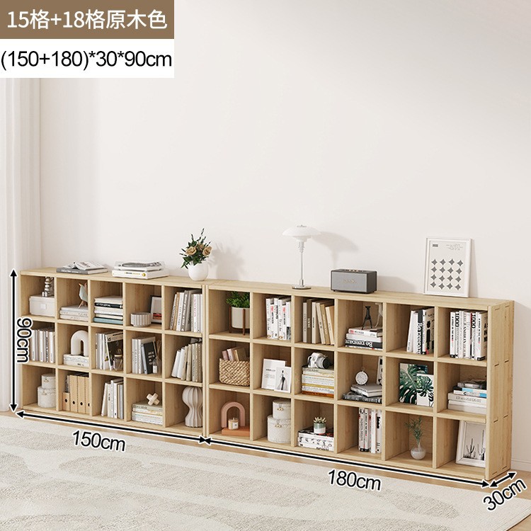 Estante de cabecera de viento de crema de madera maciza, armario de almacenamiento de celosía de piso a techo, cama de dormitorio, estante de gabinete bajo contra la pared