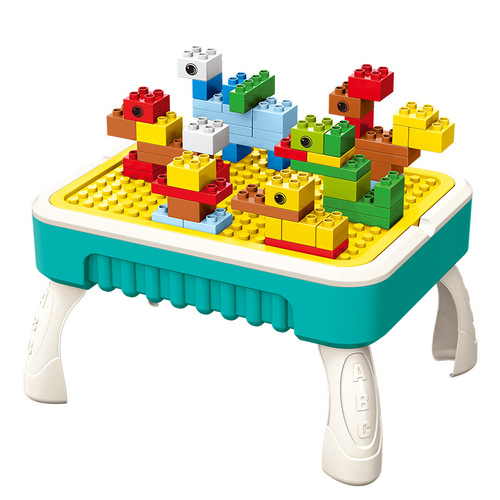 Multifunctional erasable drawing board portable building block table children's toy storage bucket kindergarten study table 3 years old wholesale