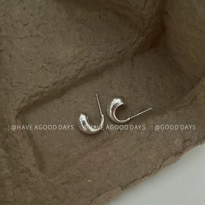Geometric universal fashionable earrings, simple and elegant design, high-quality style, light luxury style, silver 925 sample