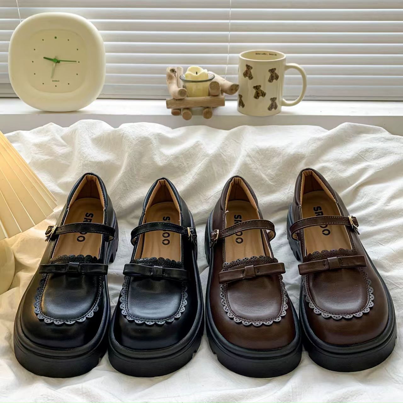 Girls' Thick-Soled Leather Shoes 2025 Autum New Fashion Mary Jane Shoes for Middle and Large Children Retro British Style Princess Shoes