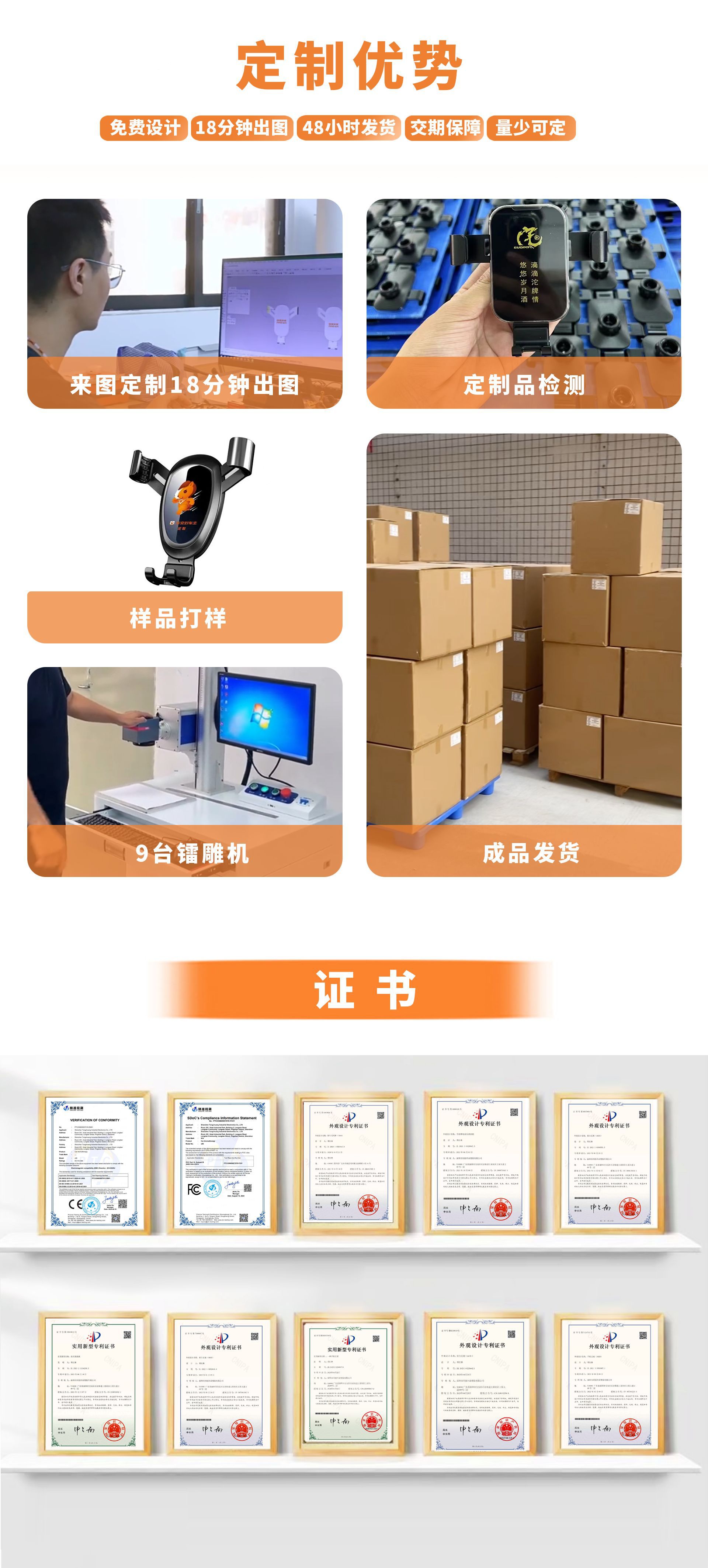 Car mobile phone holder metal hook car gravity holder instrument panel air outlet car mobile phone holder wholesale customization