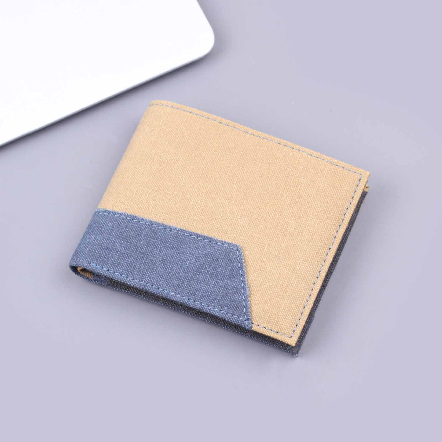 Canvas cartera corta para hombres cartera de tarjetas en una cartera de hombre cartera de jeans cartera transfronteriza