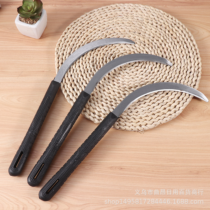 两元店割禾刀小镰刀全钢弯刀 果树便携镰刀户外砍柴刀野外用