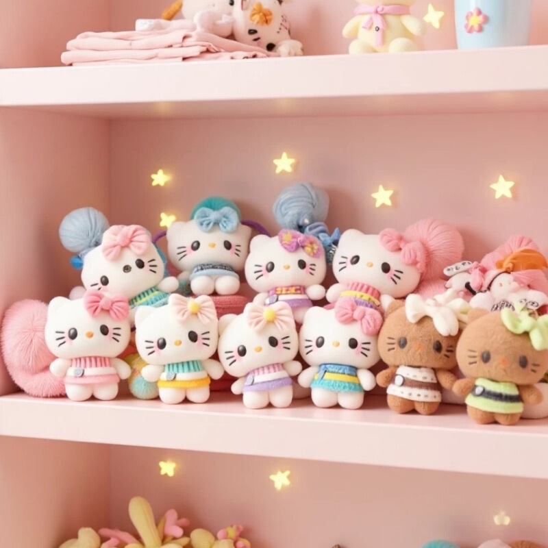 Hello Kitty Keychain with Plush Ball, Cute Style Bag Pendant, Cross-Border In-Stock Doll with Bow Hello Kitty Keychain with Plush Ball, Cute Style Bag Pendant, Cross-Border In-Stock Doll with Bow