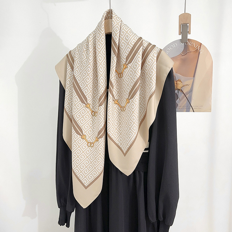 INS estilo de moda Geometría 90 bufandas de seda de estilo de lujo ligero nicho creativo bufandas decorativas profesionales