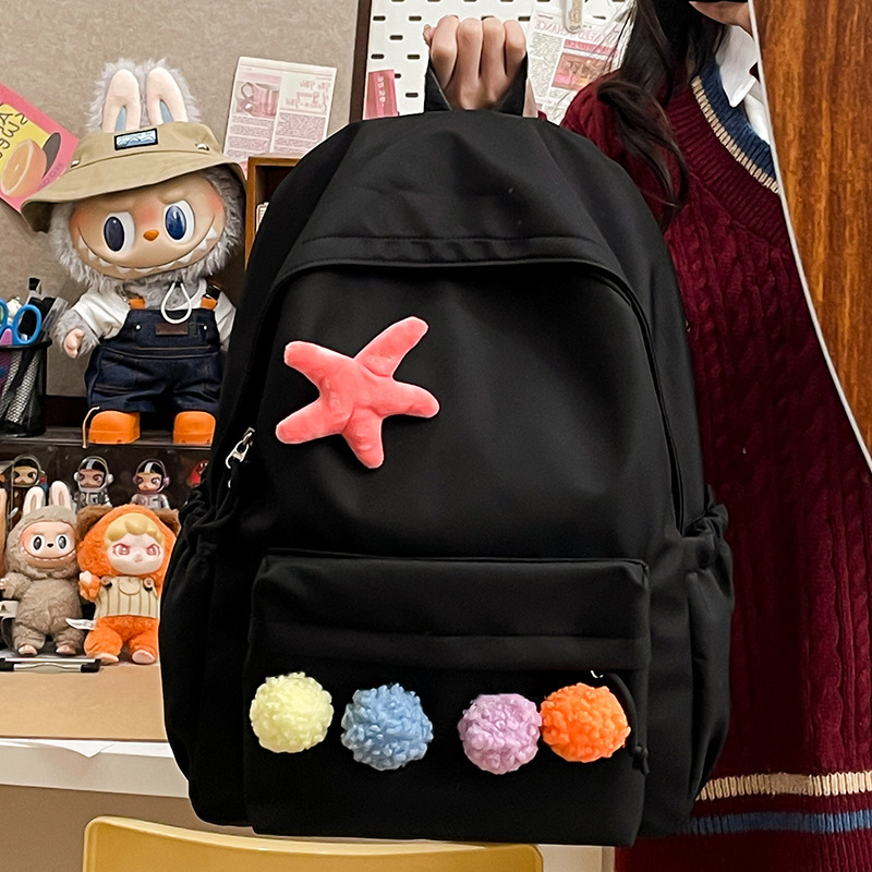 Mochila escolar femenina japonesa simple pequeña mochila fresca para estudiantes color puro todo fósforo casual estilo universitario niña mochila de viaje