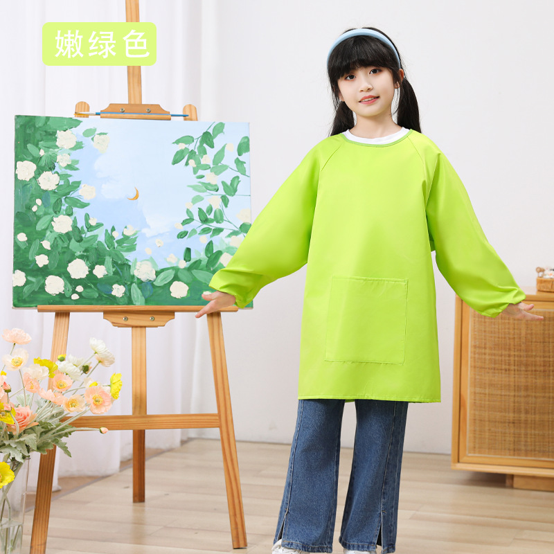 Ropa de dibujo para niños, transpirable e impermeable, de manga larga, niños de mediana edad, anti-vestir, delantal de pintura de jardín de infantes, logotipo personalizado