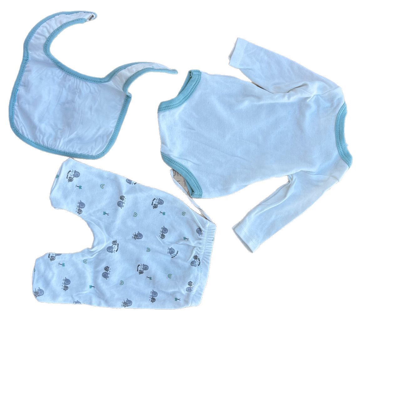 Ba * por bebé de 4 piezas de manga larga babero de escalada triangular pantalones gorro traje de bebé recién nacido