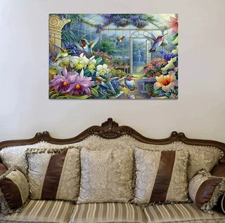 新款 5D钻石画满钻花园小鸟 DIY贴钻装饰画跨境热销厂家批发