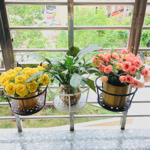 Balcony Flower Stand Hanging Flower Pot Hanging Rack Railing Succulent Flower Stand Pothos Flower Stand Window Sill Hanging Basket Flower Weidong