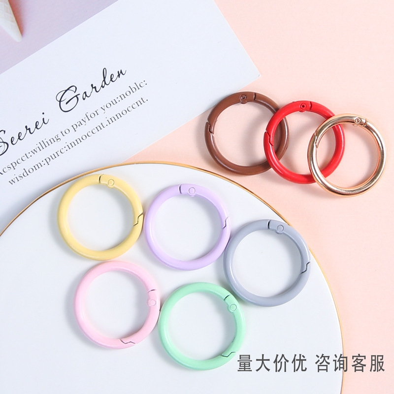 批发彩色烤漆弹簧圈圈扣33mm锌合金弹簧扣钥匙扣手机链饰品配件|undefined