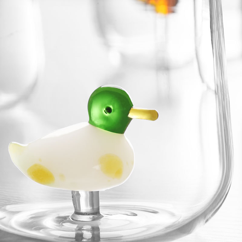 Creativo tridimensional animal de cristal taza de agua animal de dibujos animados Manor forma hogar lindo simple oso taza de cristal