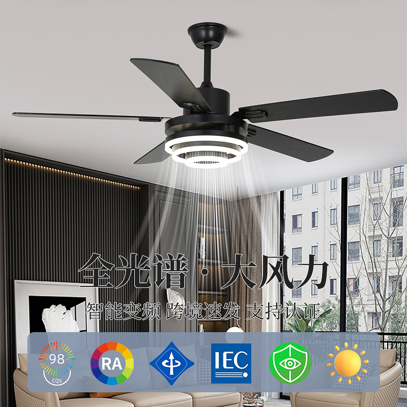 New High-Wind Ceiling Fan American Retro Fan Nordic Living Room Restaurant Industry Commercial Variable Frequency Remote Control Electric Fan