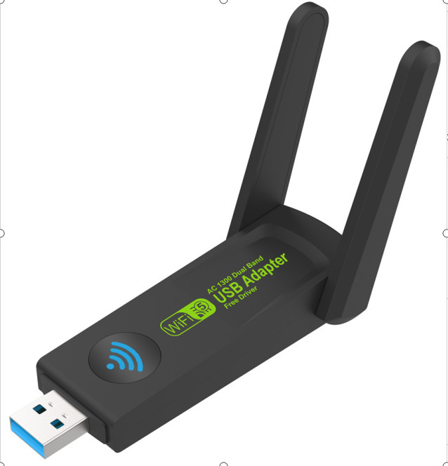 1300Mbps ドライバーフリーワイヤレスネットワークカードギガビット 5G デュアルバンドデスクトップ USB レシーバーデスクトップコンピュータ WIFI|undefined