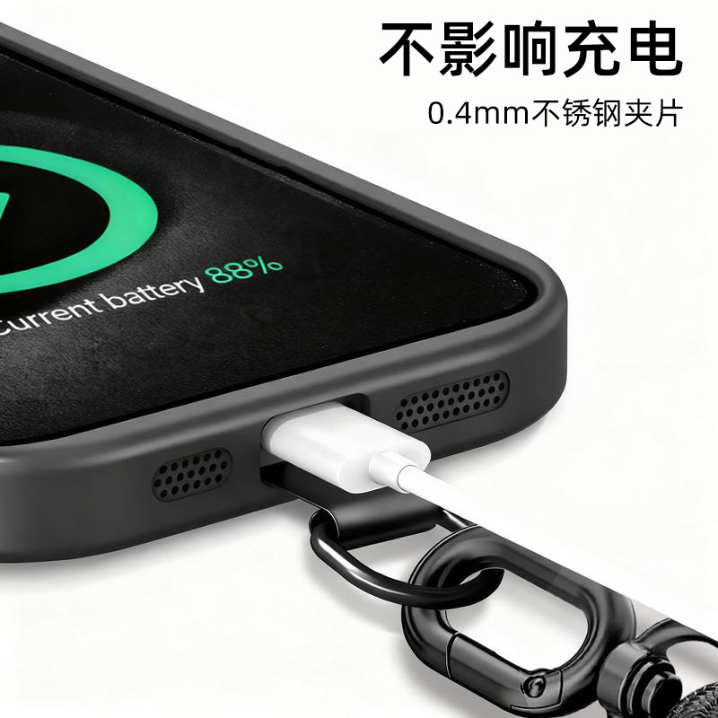 XDcase 7mm poliestireno + clip de acero inoxidable doble hebilla ajustable cables de teléfono móvil