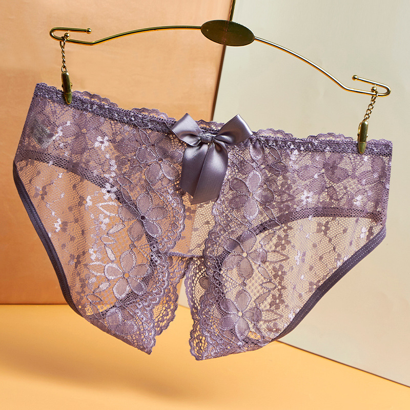 2023 New Fashion Open Crotch Seamless Low Waist Large Size Thongs Free Flirting Lace Sexy Underwear Women