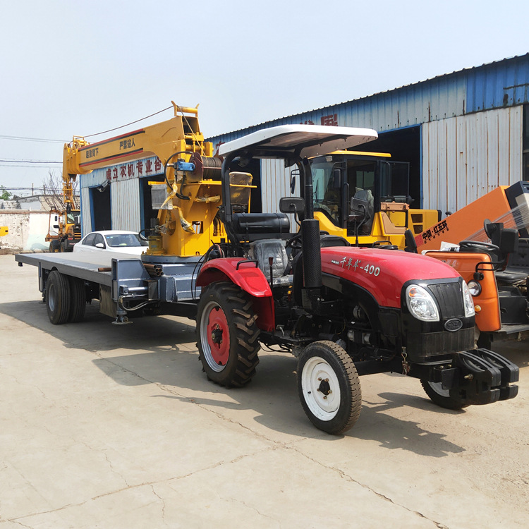 农用拖拉机平板吊 集装箱转运拖拉机随车吊 5吨牵引式吊运一体机