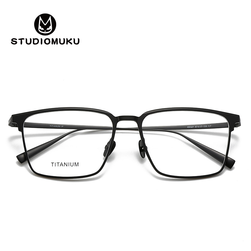 STUDIOMUKU gafas clásicas de negocios, marcos de gafas de marco grande, marcos de gafas inesperados de cara grande