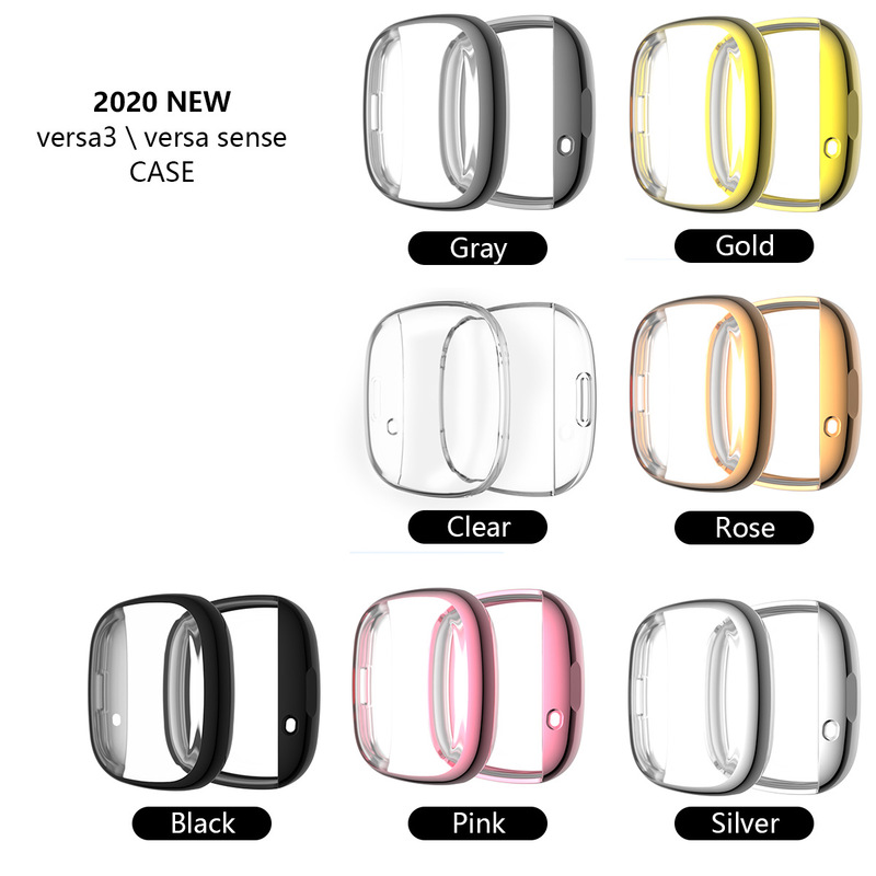 Suitable for Fitbit Versa3 Watch Tpu All-Inclusive Protective Case Sense Electroplated Case Suitable for Fitbit Versa3 Watch Tpu All-Inclusive Protective Case Sense Electroplated Case