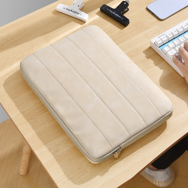 360 ° Air Bag Anti-Seismic Quilted Liner Bag Women's Laptop Bag Wear-Resistant Pu Leather Tablet iPad Protective Bag