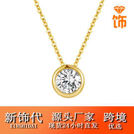 跨境热销s925纯银莫桑石泡泡项链女欧美时尚简约2克拉厂家批发