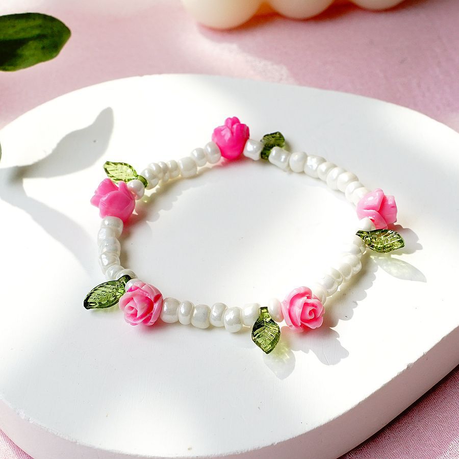 Fashion Flower Alloy Beaded Plating Womenu0027S Bracelets 1 Piece