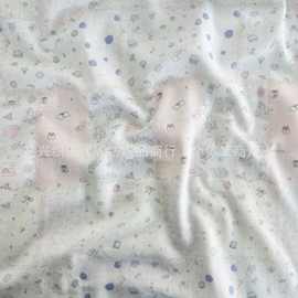 双层纱小碎花新款皱布印花面料女装连衣裙裤子家居服短裙服装布料