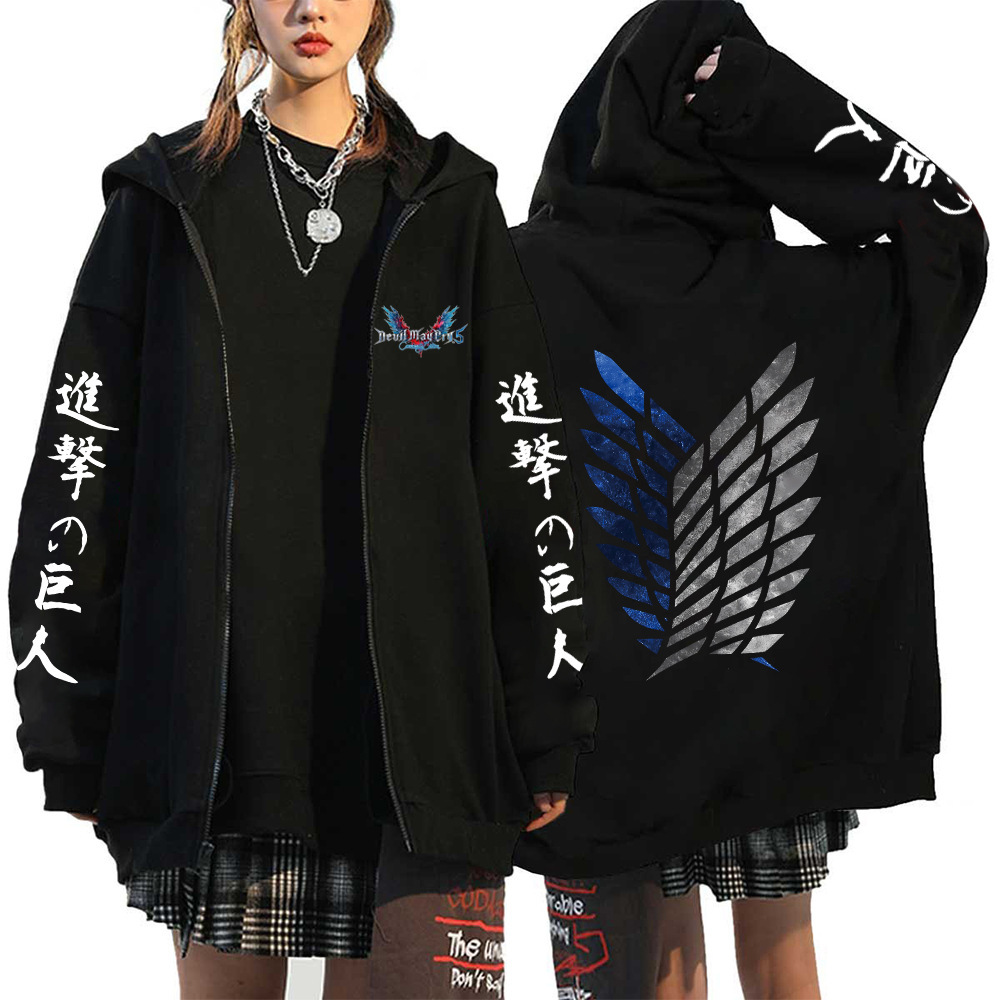 Anime Attack On Titan Men Women Zip Hoodies Yeager Eren