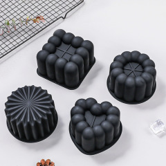 跨境凹槽花朵爱心星星造型慕斯模具食品级烘焙硅胶布丁甜品蛋糕模