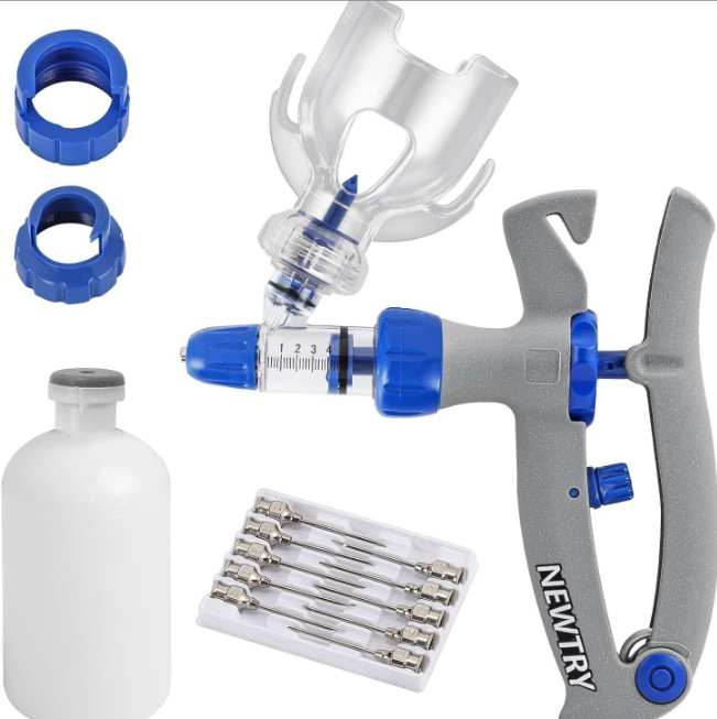 Jeringa de 2 ML + botella de vacuna + aguja