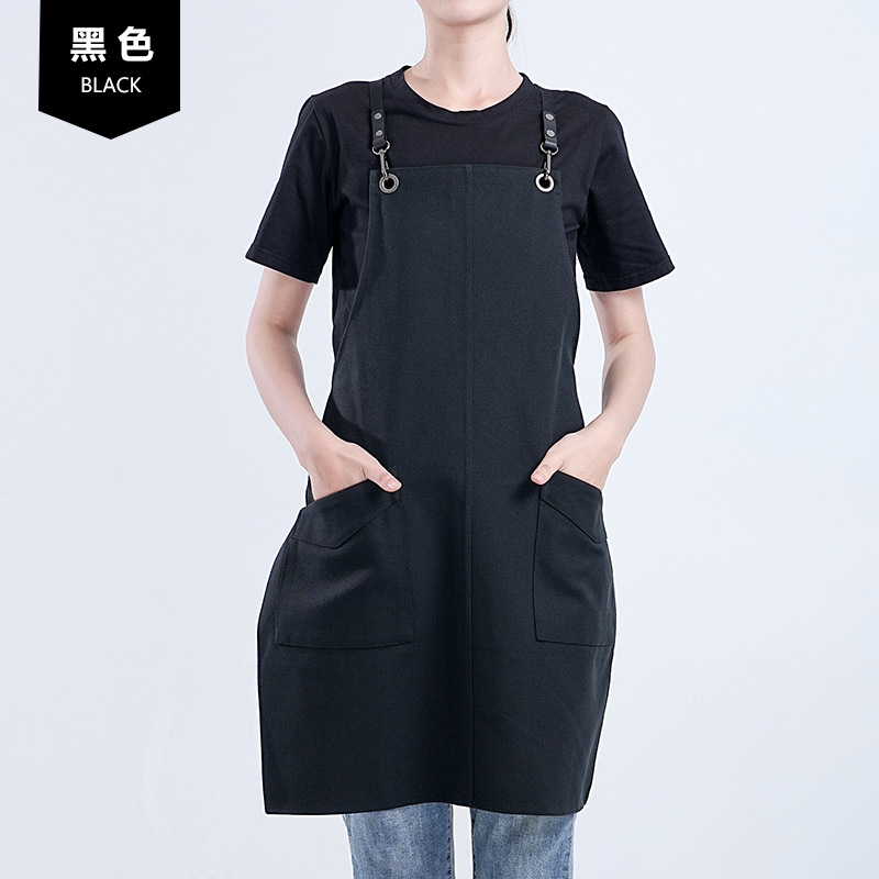 Amazon delantal de lona grueso 2024 nuevo estilo coreano red popular cinturón de trabajo vestido de peluquería delantal al por mayor