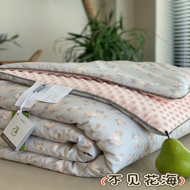 全棉印花豆豆被纯棉小碎花豆豆被芯可机洗秋冬豆豆被单双人春秋被|undefined