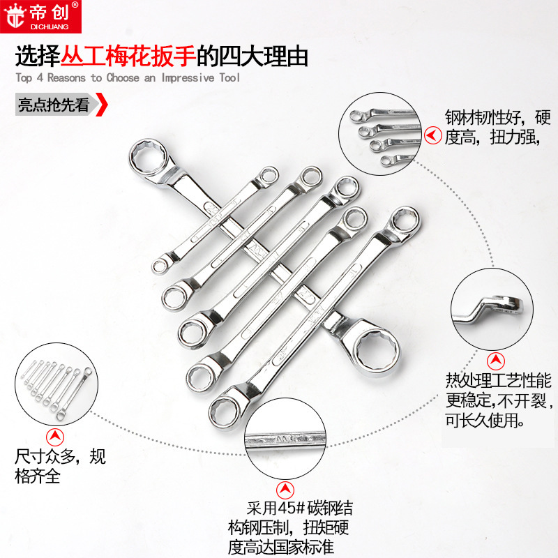 雙頭梅花扳手眼鏡叢工梅花扳手批發機械設備配套臨沂五金工具