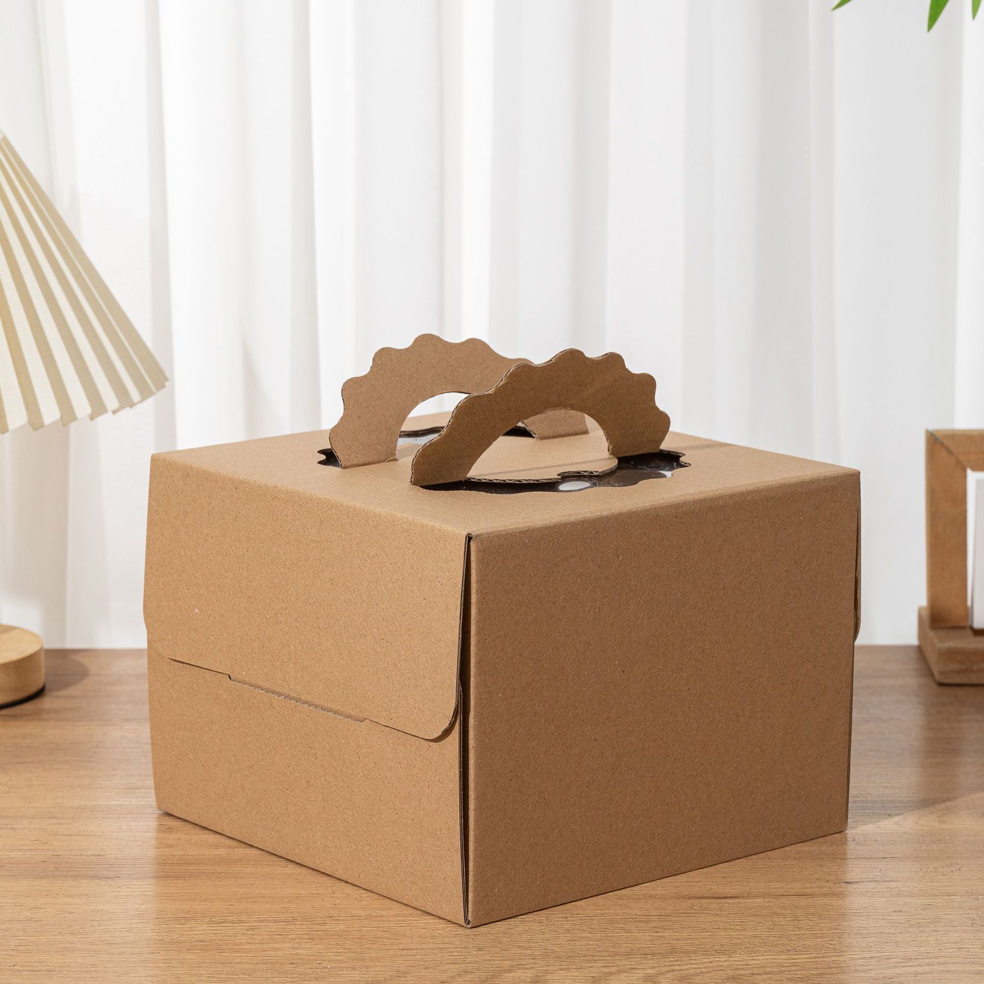 手提蛋糕盒4 6 8 10 12 14寸单层双层牛皮纸生日蛋糕包装盒子批发