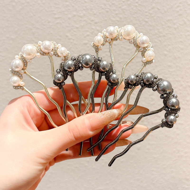 Sensor de alto nivel de cabello de cuatro dientes de cabello de perlas de cabello estilo universal