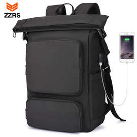 RPET环保面料电脑双肩包男款大容量户外旅行背包休闲中学生书包
