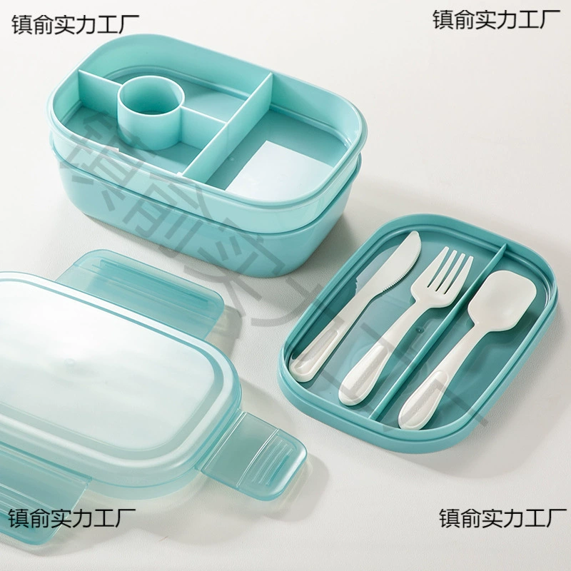 Amazon Трансграничная студенческая коробка бенто Детская герметичная коробка для салатной коробки для офисных работников Микроволновая печь коробка для ланч-бокса светло-голубой