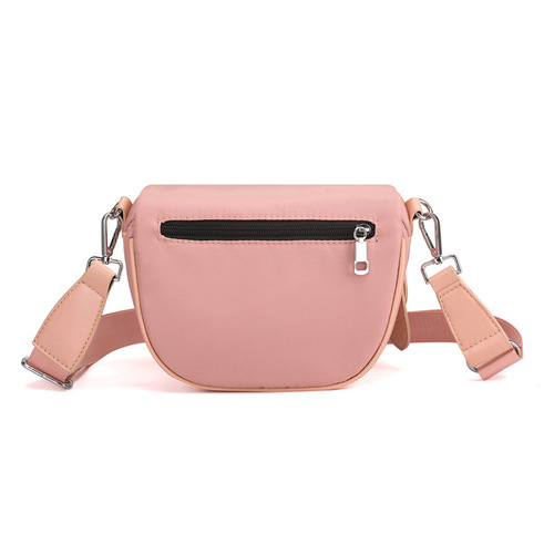 New Oxford Cloth Single Strap Crossbody Shell Bag Women's Small Shoulder Bag Canvas Half Round Saddle Bag Versatile Casual