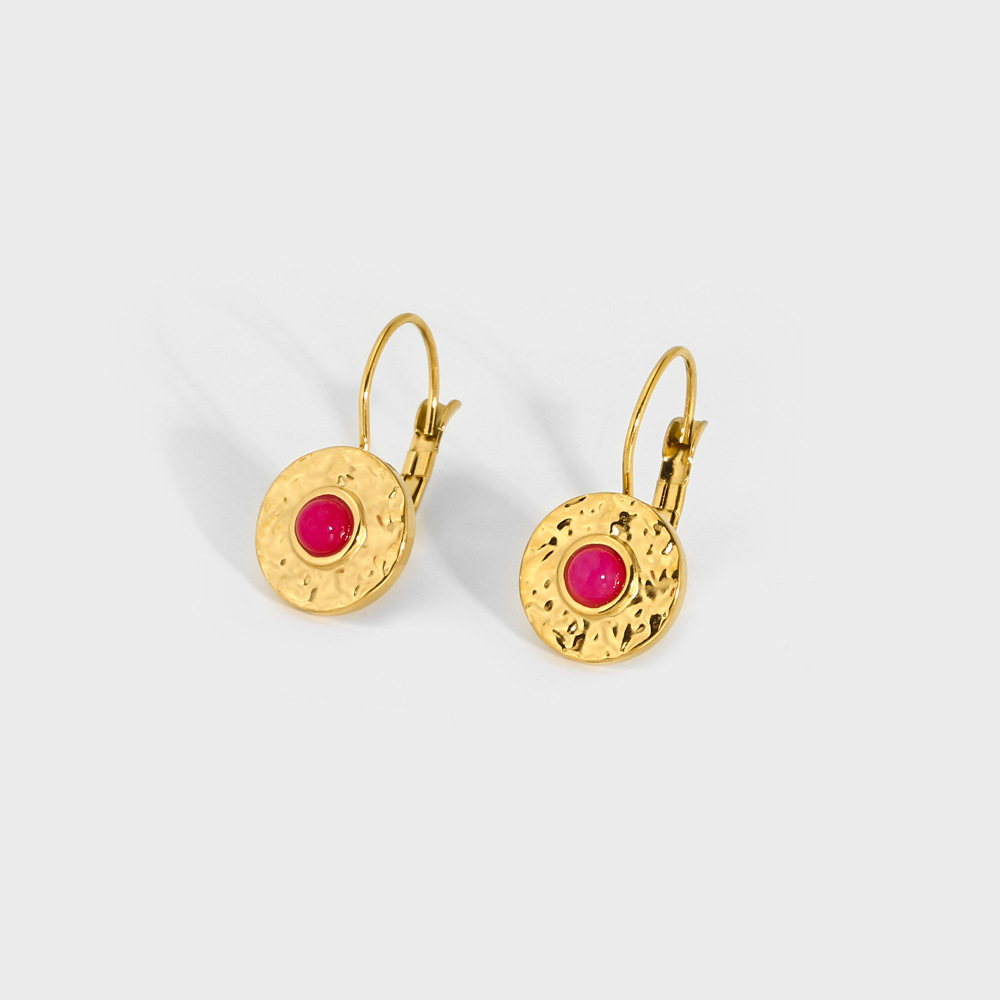9g Weight 0.03µm-0.05µm Gold Plating Thickness PVD Coated Gold Plating Process 304 Stainless Steel Ear Needle Material 18K Gold Plated Plating Material December Birthstone Turquoise Inlay Material PVD Coated Real Gold Plated 18K Gold Round Square 304 Stainless Steel Retro Waterproof Non Tarnish Earrings