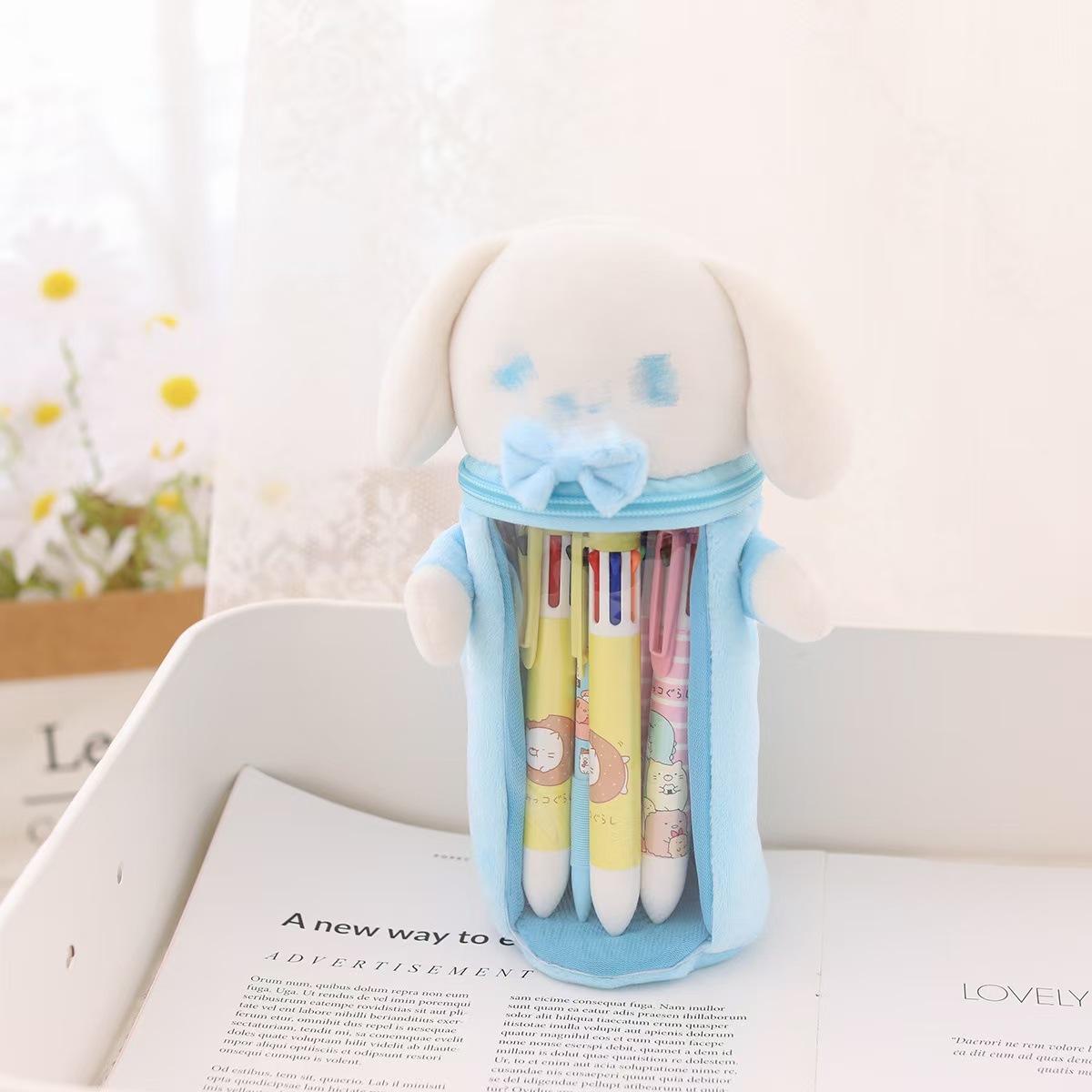 Japonés de dibujos animados lindo estrella Delu coolomi peluche lápiz caso titular la pluma popular chica corazón bolsa almacenamiento transparente regalo