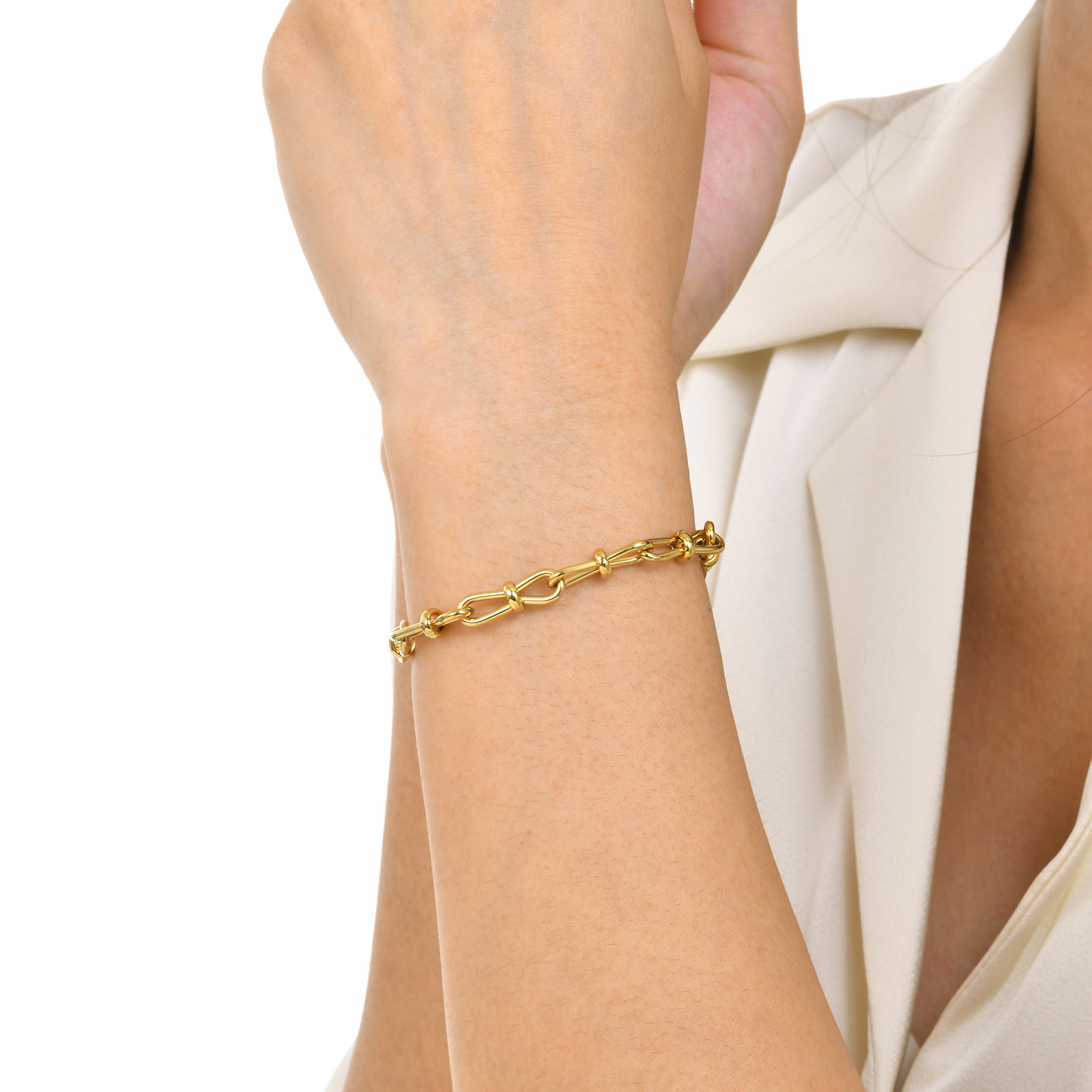 All Seasons Season Vacation Simple Style Solid Color 304 Stainless Steel Coffee Bean Chain Chain Bracelet In Bulk