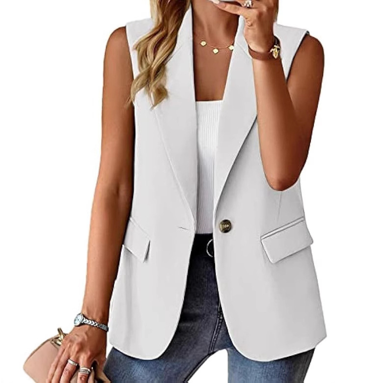 2025 nuevas mujeres europeas y americanas transfronterizas de Amazon traje de temperamento de moda casual chaleco ropa de mujer