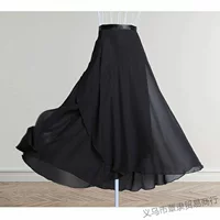 Юбка для взрослых, цельная длинная юбка на шнуровке для учителя, танцевальная марлевая юбка, тренировочный фартук, шифоновая юбка средней длины, балет 80 см