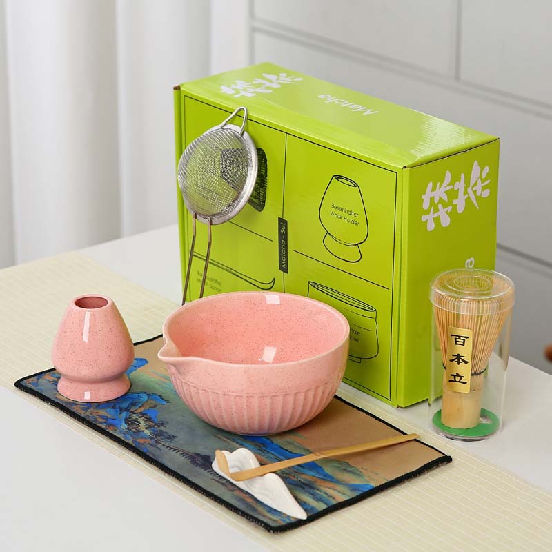 跨境陶瓷抹茶碗套装日式打抹茶专用百本立茶筅立点茶工具茶道器具
