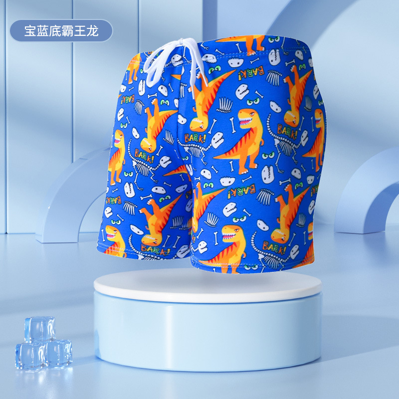 Nuevos niños bañador boxeador cómodo con cordones pantalones de playa para niños y niños dibujos animados impreso bañador ventas directas de fábrica