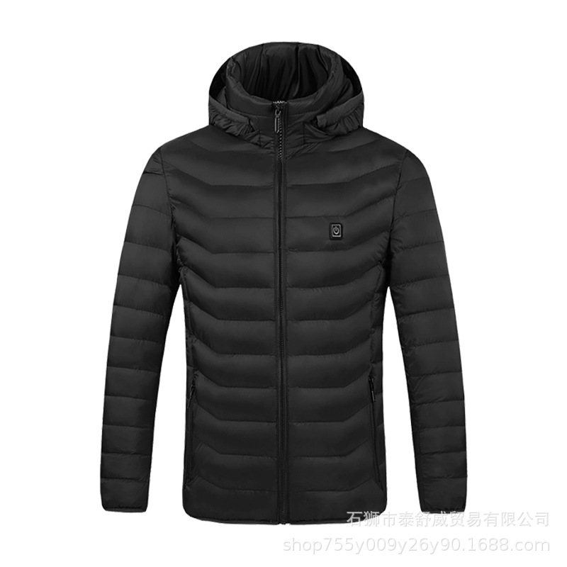 Abrigo de algodón con calefacción inteligente de invierno, control único, chaqueta de algodón con calefacción eléctrica de nueve zonas, chaqueta con capucha, abrigo de algodón con calefacción eléctrica de temperatura constante