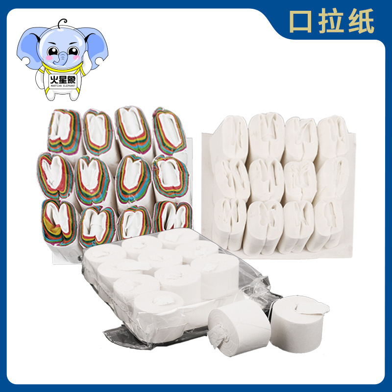 Mouth pull paper mouth spit paper mouth spit ribbon stage magic props