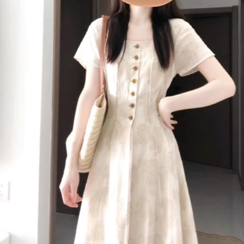 ♔AS475 方领小众设计短袖连衣裙纸样裙子女装打版裁样板图